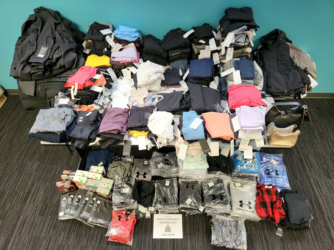 Photo of designer clothing items seized