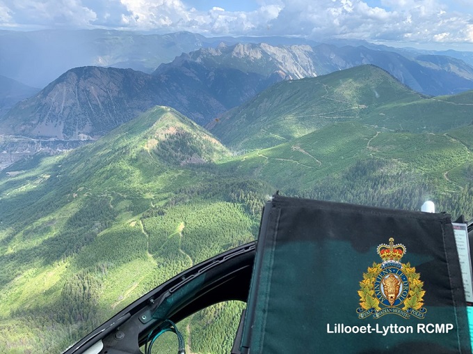 Pictured is an aerial view from an RCMP helicopter near Lillooet.