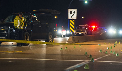 Integrated Collision Analysis and Reconstruction Service (ICARS) Officer investigating a traffic collision.