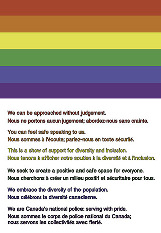 Project rainbow sticker - pride flag and explanation of the Rainbow Flag colours