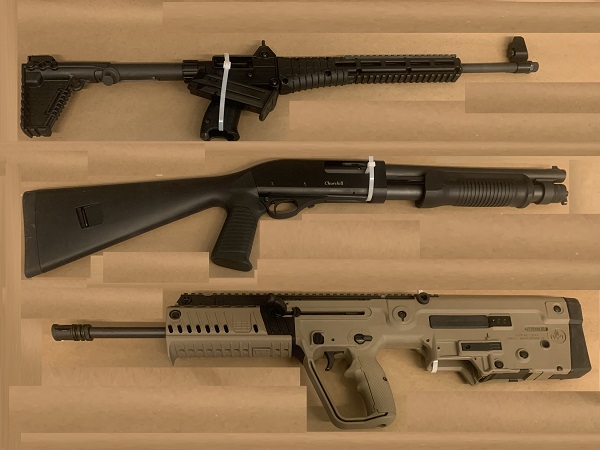 <q>Photo of three firearms seized</q> 