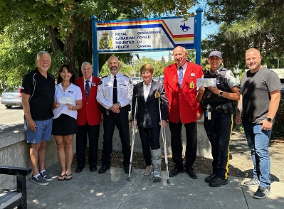 Cheque presented in front of the Penticton RCMP Detachment on July 26th.