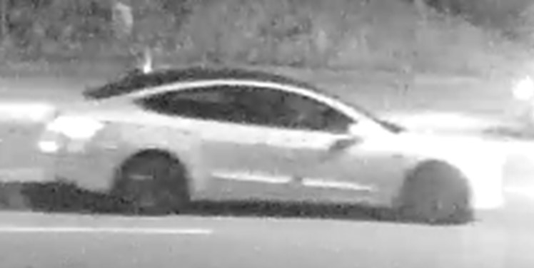 Image de caméra de surveillance de Tesla blanche